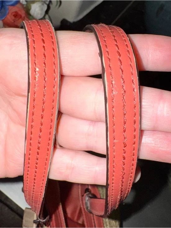 Coach Straw Leather Flower Appliqué Tote Handbag F29861 - 2013 Salmon Beige EUC - Picture 12 of 14